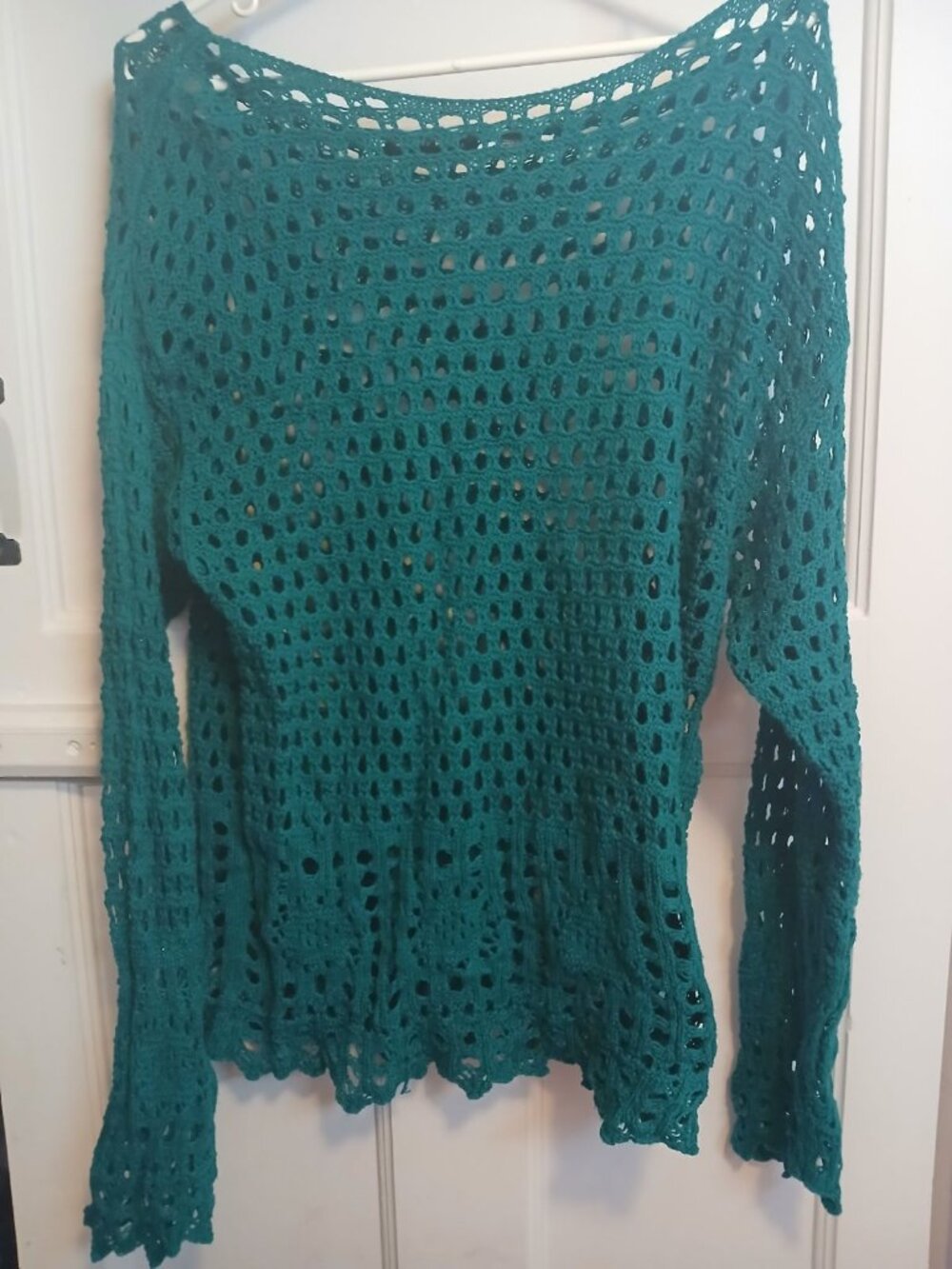 Jeanne Pierre Womens L Blue Long Sleeve Top